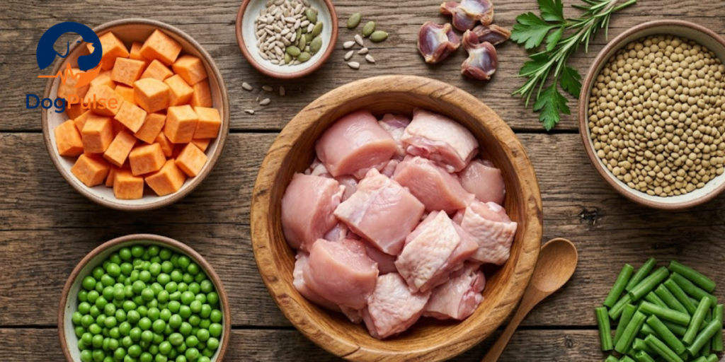  Grain-free dog food ingredients including sweet potato and lentils